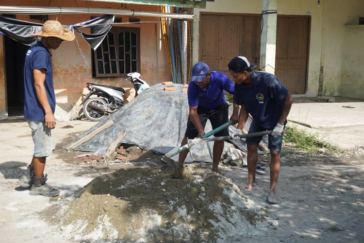 Lapas Narkotika Langkat Perbaiki Jalan Simpang Ladang, Libatkan Warga Binaan