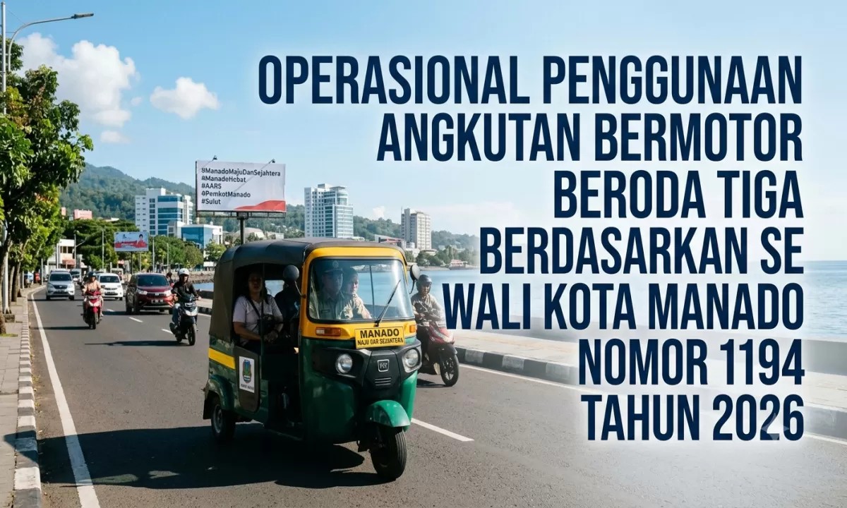 Pemkot Manado Terbitkan Aturan Baru Operasional Kendaraan Roda Tiga